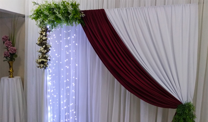 decoração com tecido para casamento