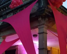 decoração de festa infantil com tecido
