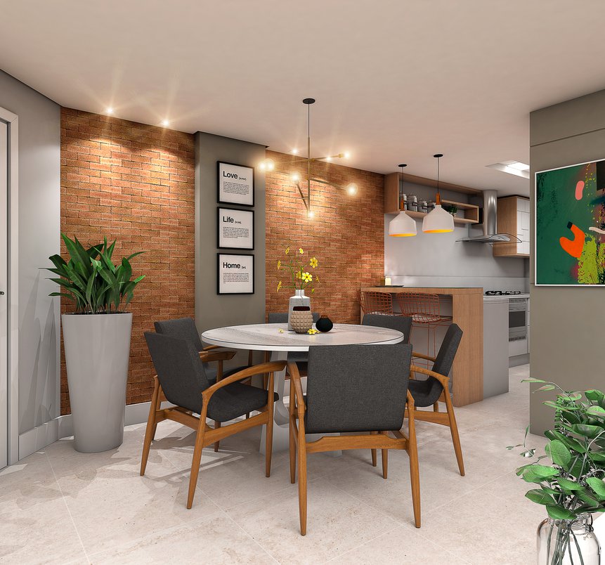 Iluminação estratégica para valorizar sua parede de tijolinhos