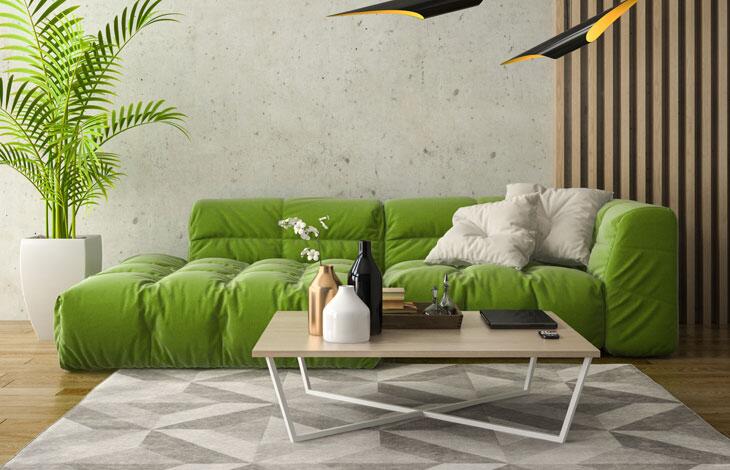 ideias de decoração com verde para sala de estar