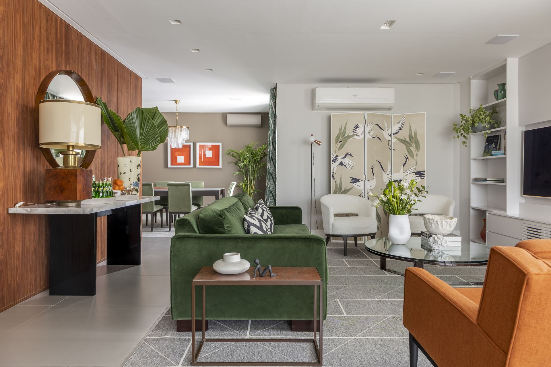 ideias de decoração com verde para sala de estar