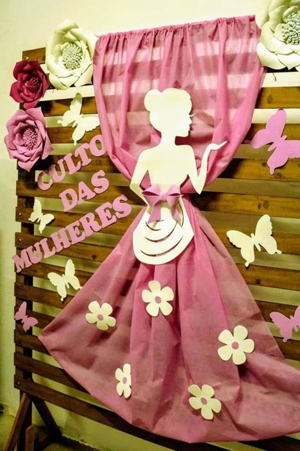 decoração culto de mulheres tema borboletas