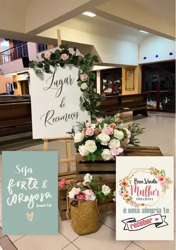 decoração culto de mulheres com luzes de fada