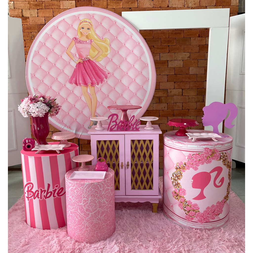 mesa de doces barbie simples