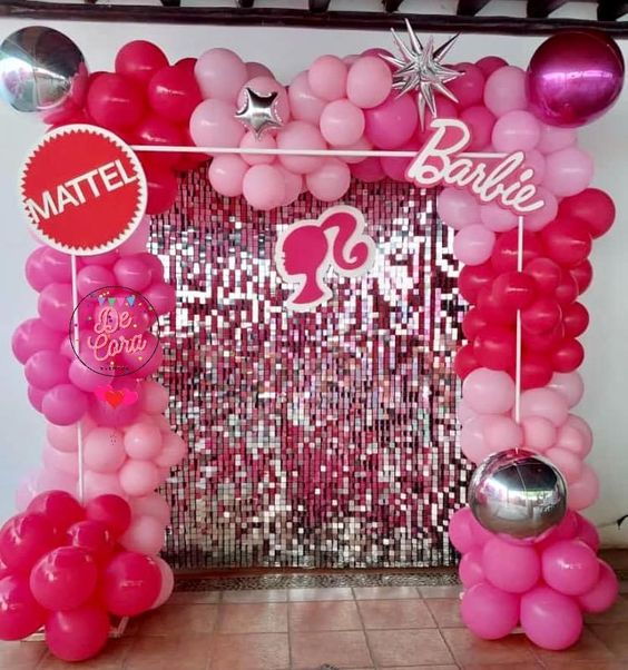 balões rosa para festa barbie
