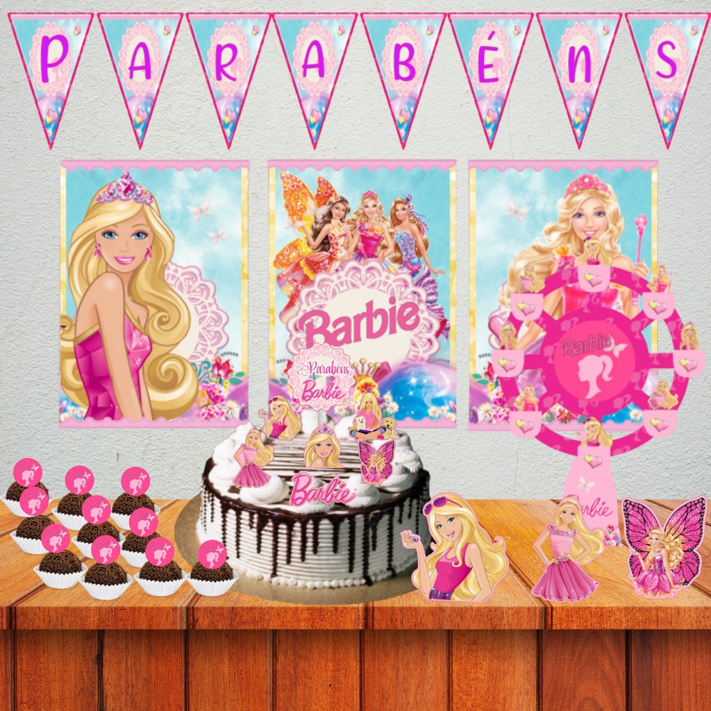 mesa de doces barbie simples
