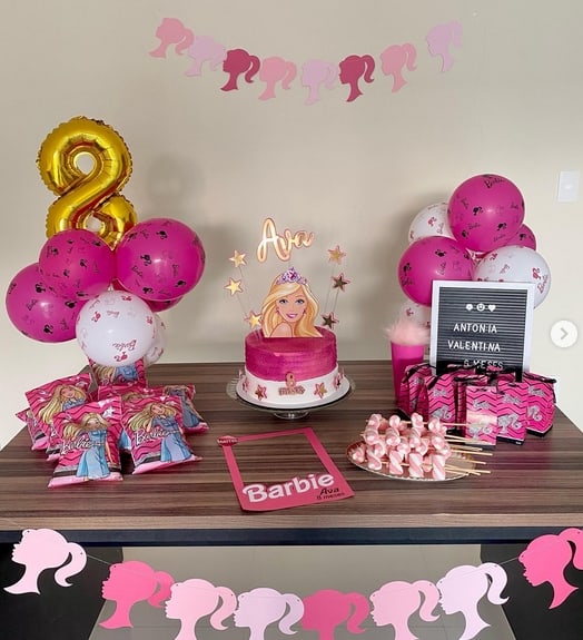 balões rosa para festa barbie
