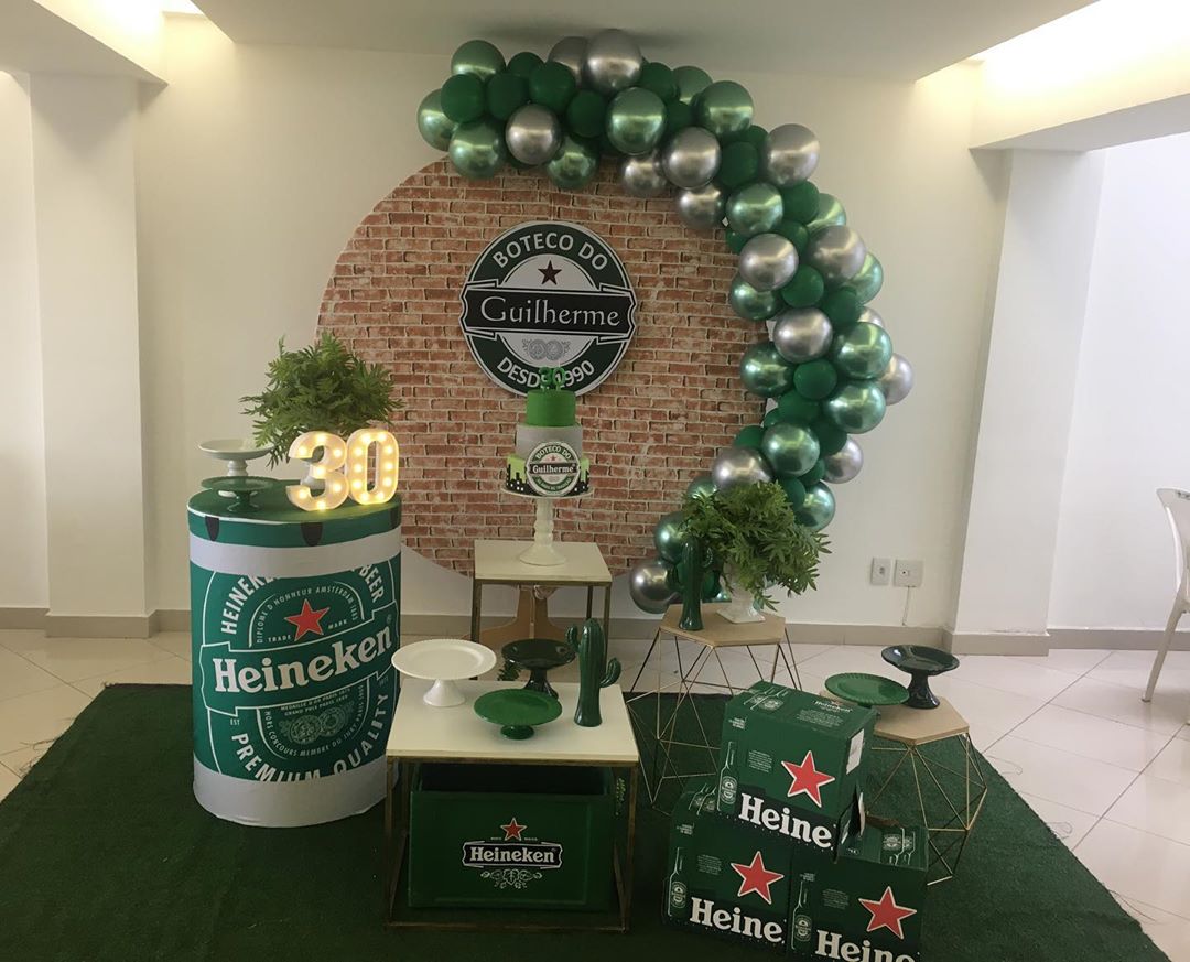 decoração da heineken