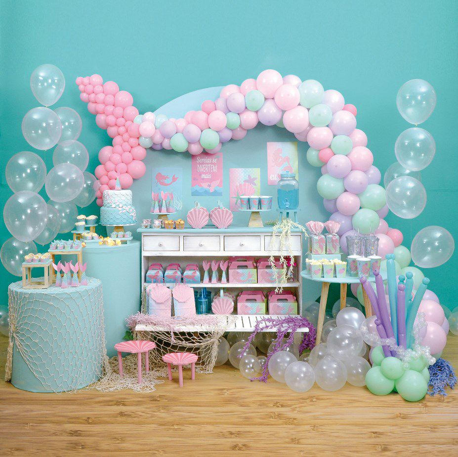 decoração sereia para aniversário infantil