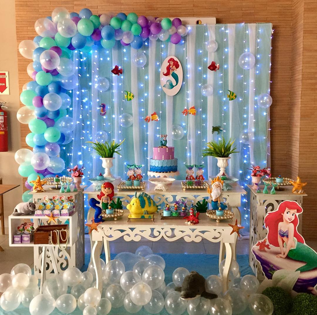 decoração sereia para aniversário infantil