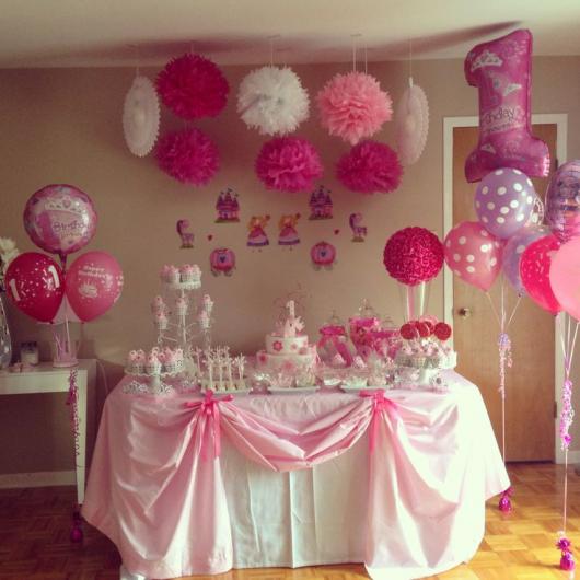 decoração festa princesa simples em casa