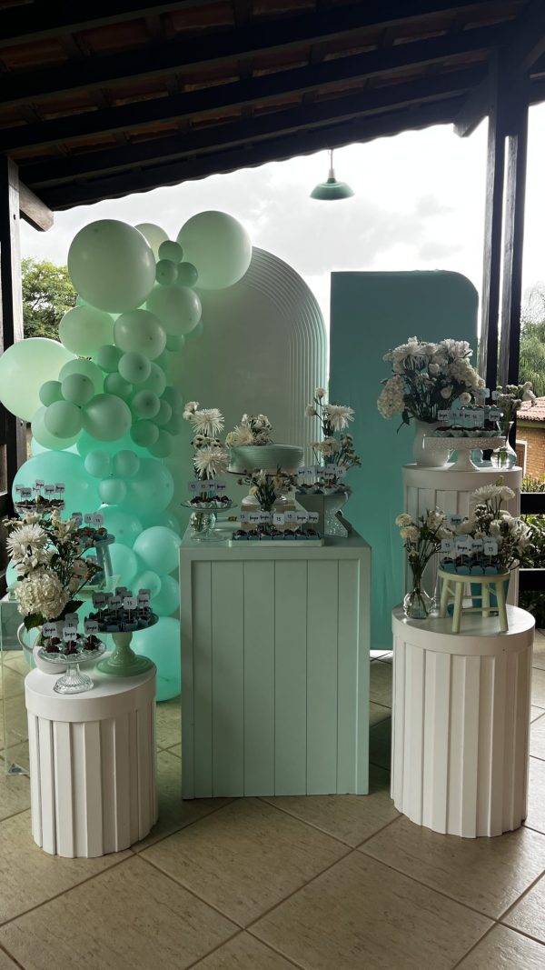 decoração verde água vs azul tiffany para 15 anos