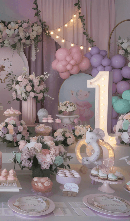 quanto custa a decoração de festa de 1 ano para menina