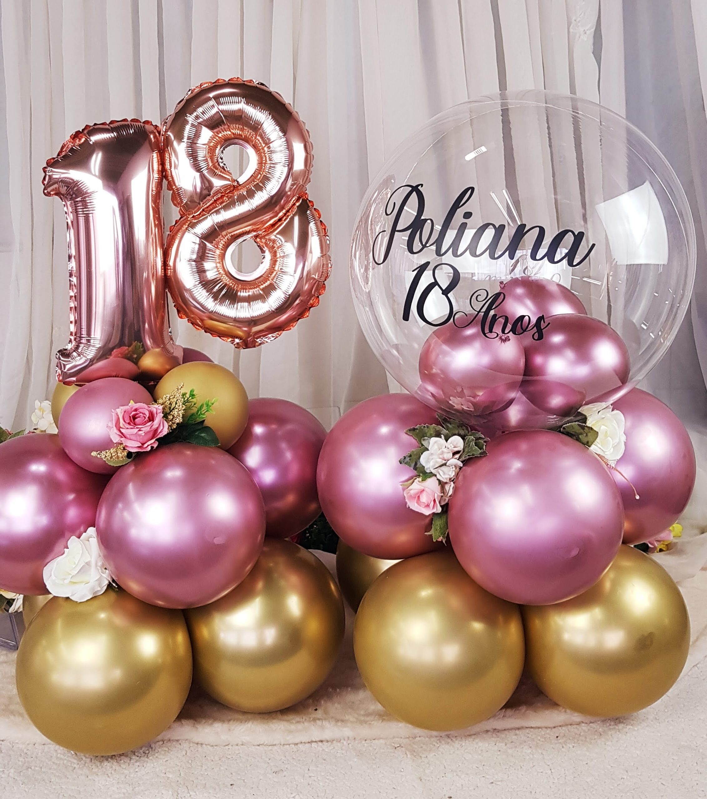 decoração 18 anos preto e dourado