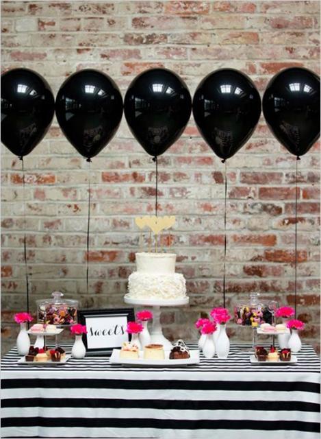 decoração 18 anos rosa e preto