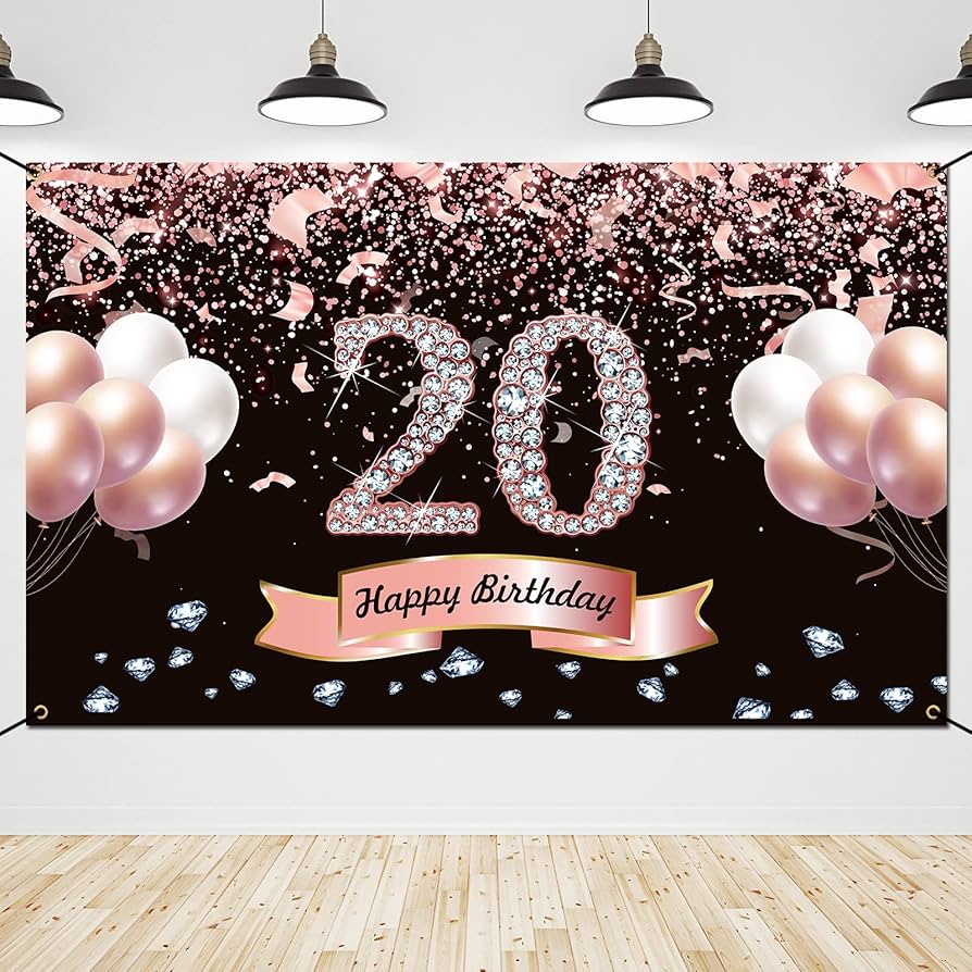 decoração de 20 anos rosé gold vs minimalista