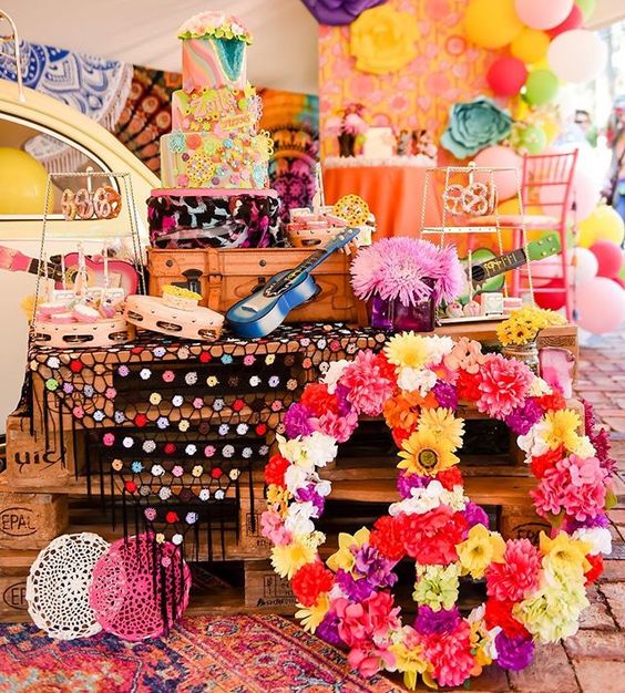 decoração de aniversário dos anos 70