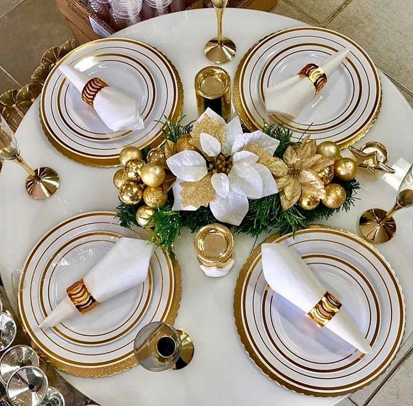 ideias de decoração de aniversário dourado e branco para festa infantil