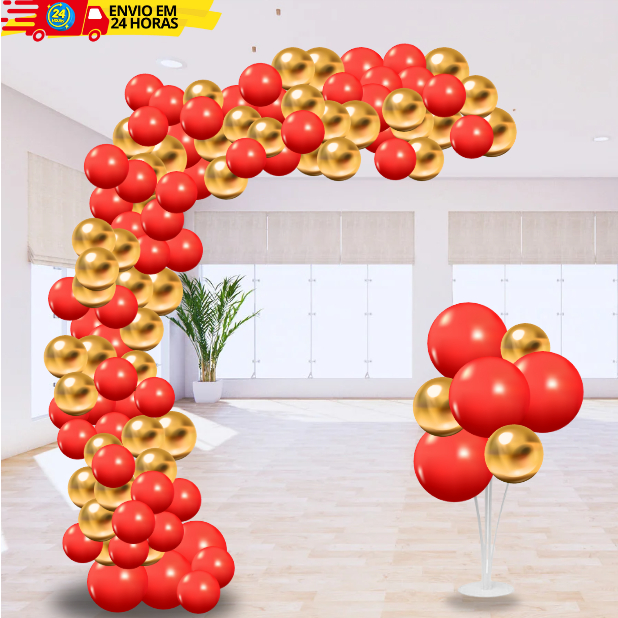 festa temática vermelho dourado