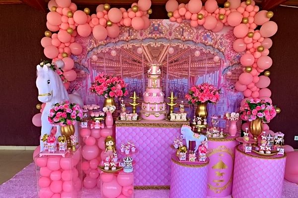 decoração festa personagens disney menina