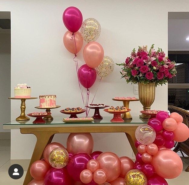 decoração de aniversário simples feminino com balões