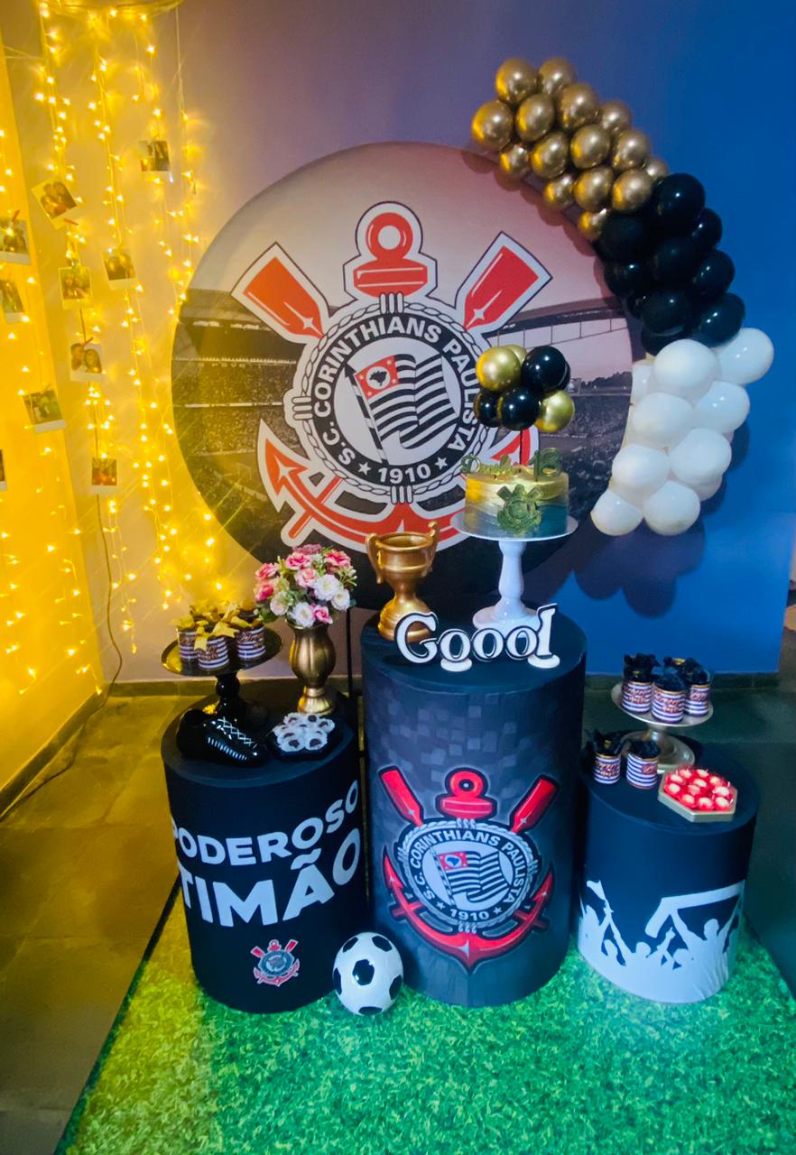 decoração de mesa de aniversário tema corinthians