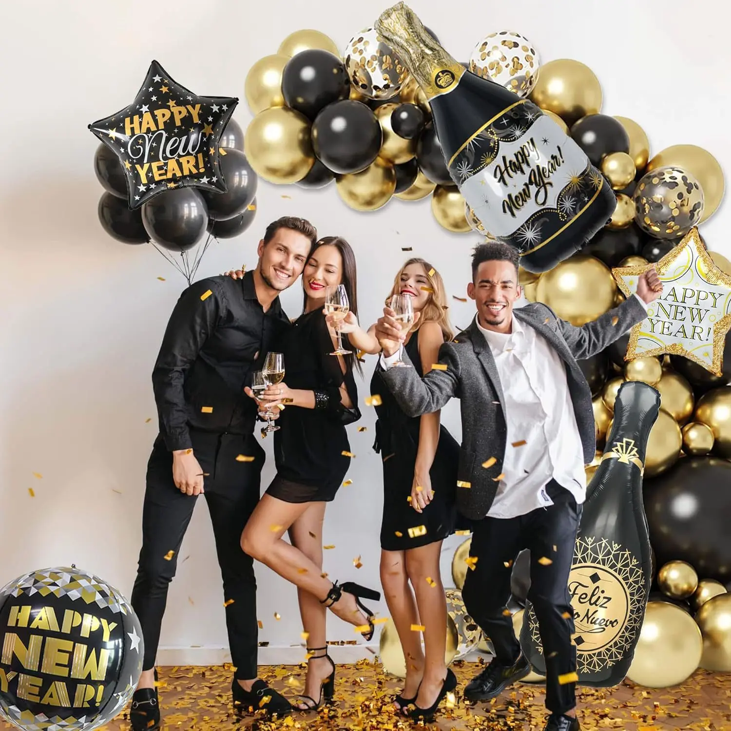 decoração de ano novo 2026 simples vs. elaborada