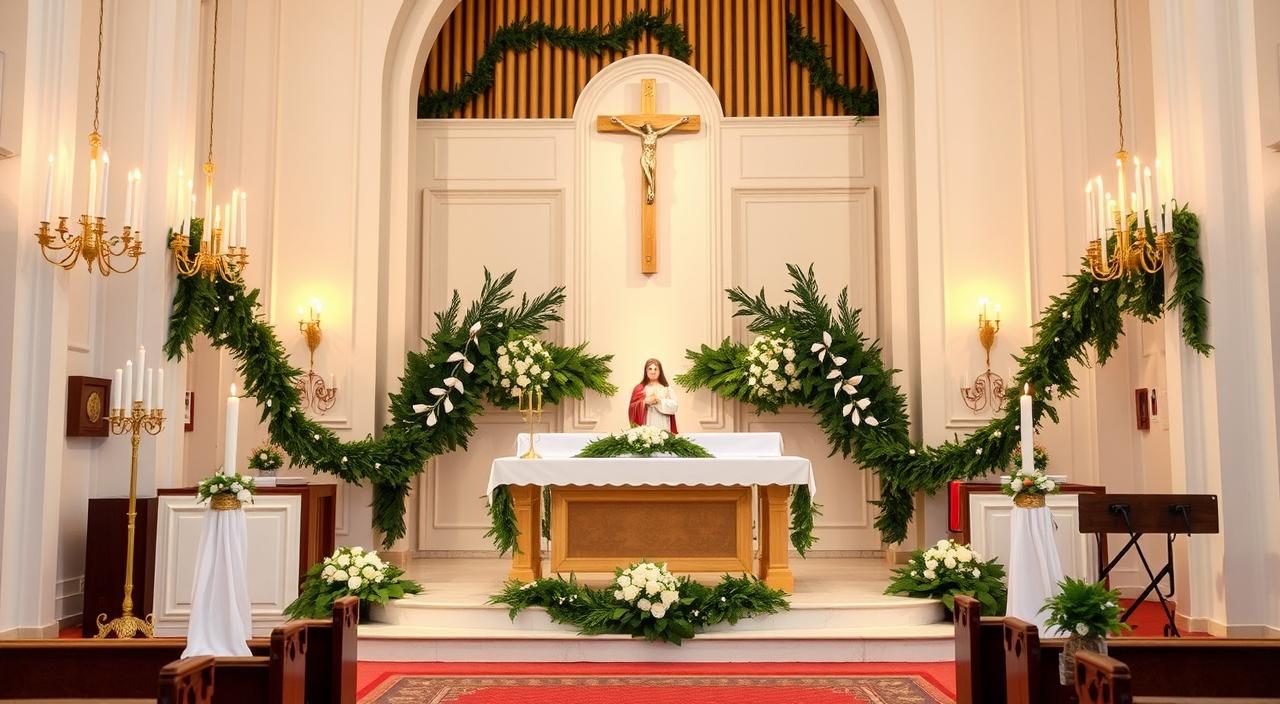 decoração ano novo igreja simples vs elaborada