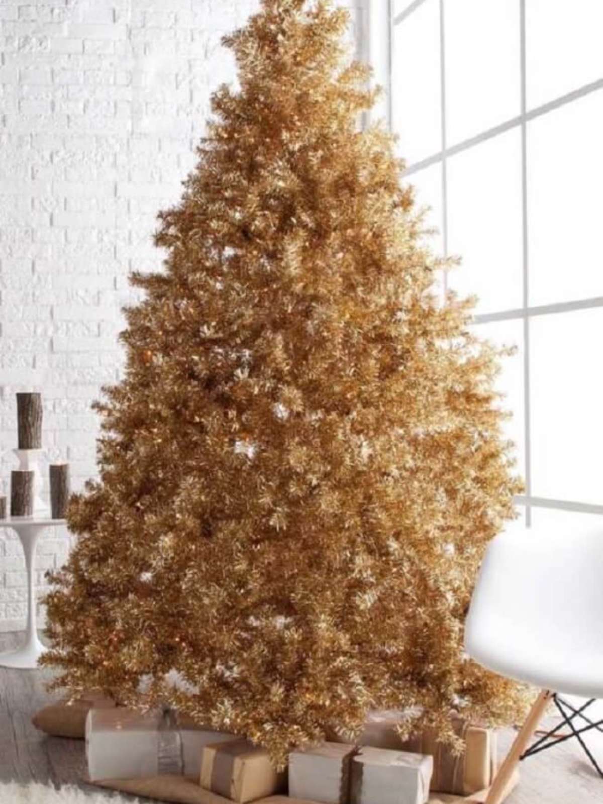 árvore de natal dourada vs árvore de natal prateada