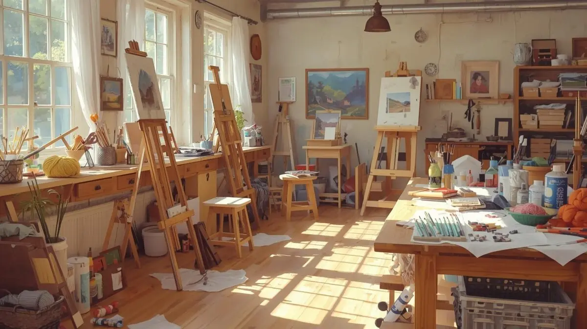 decoração de ateliê vs escritório