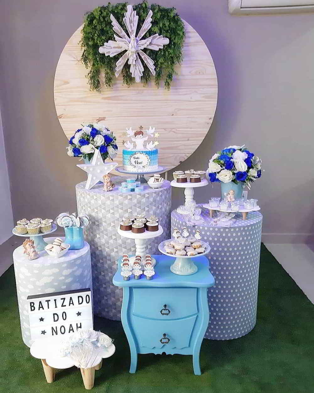 decoração batizado com terço