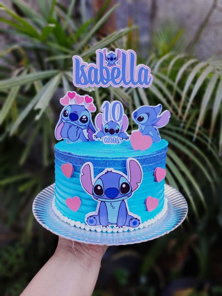 bolo stitch rosa