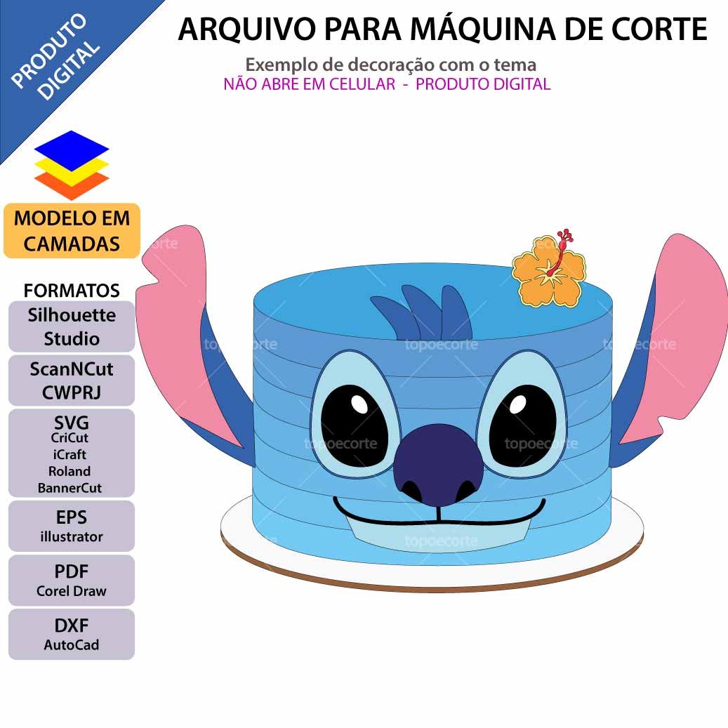bolo temático stitch