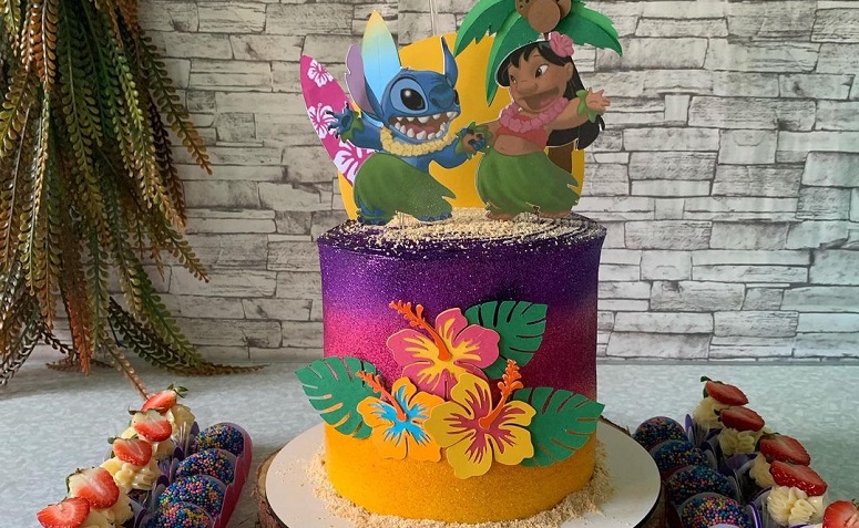 bolo de aniversário stitch
