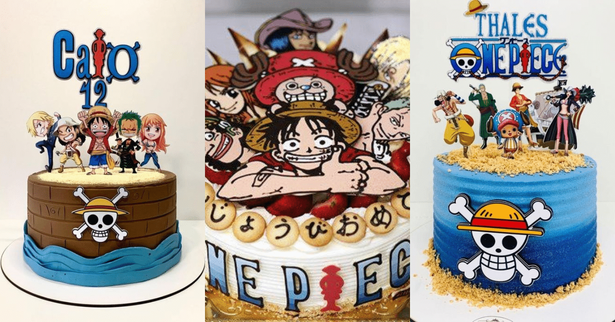 decoração de bolo one piece