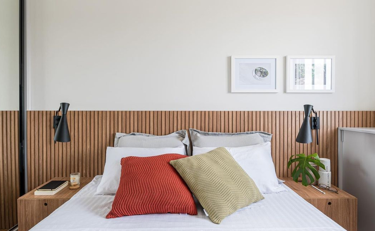 decoração parede cama casal