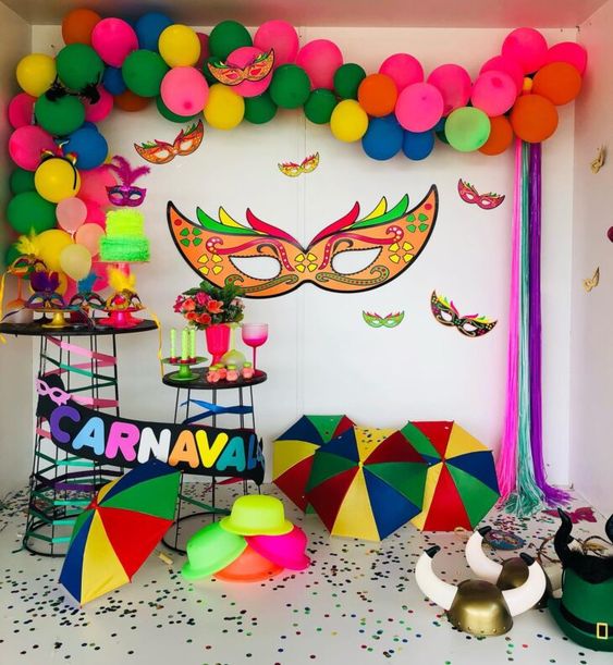 carnaval corporativo decoração criativa