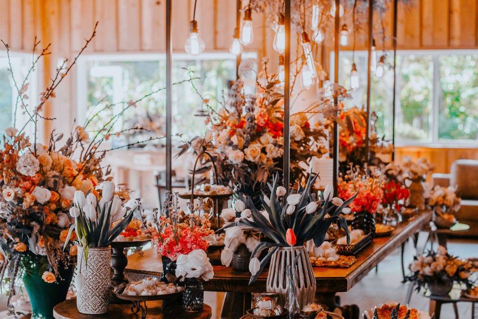 como usar flores secas na decoração de casamento