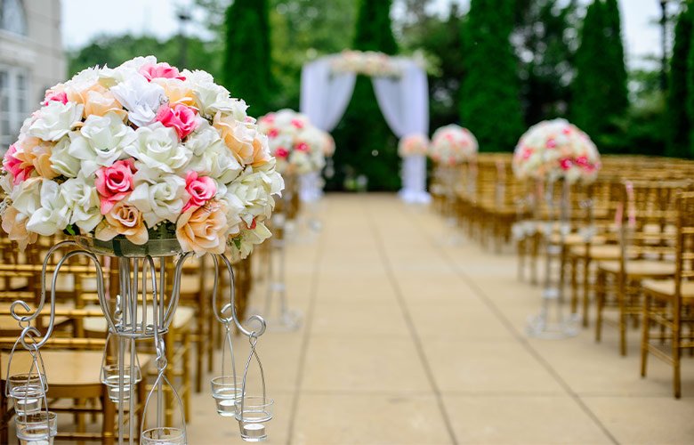 como usar flores secas na decoração de casamento