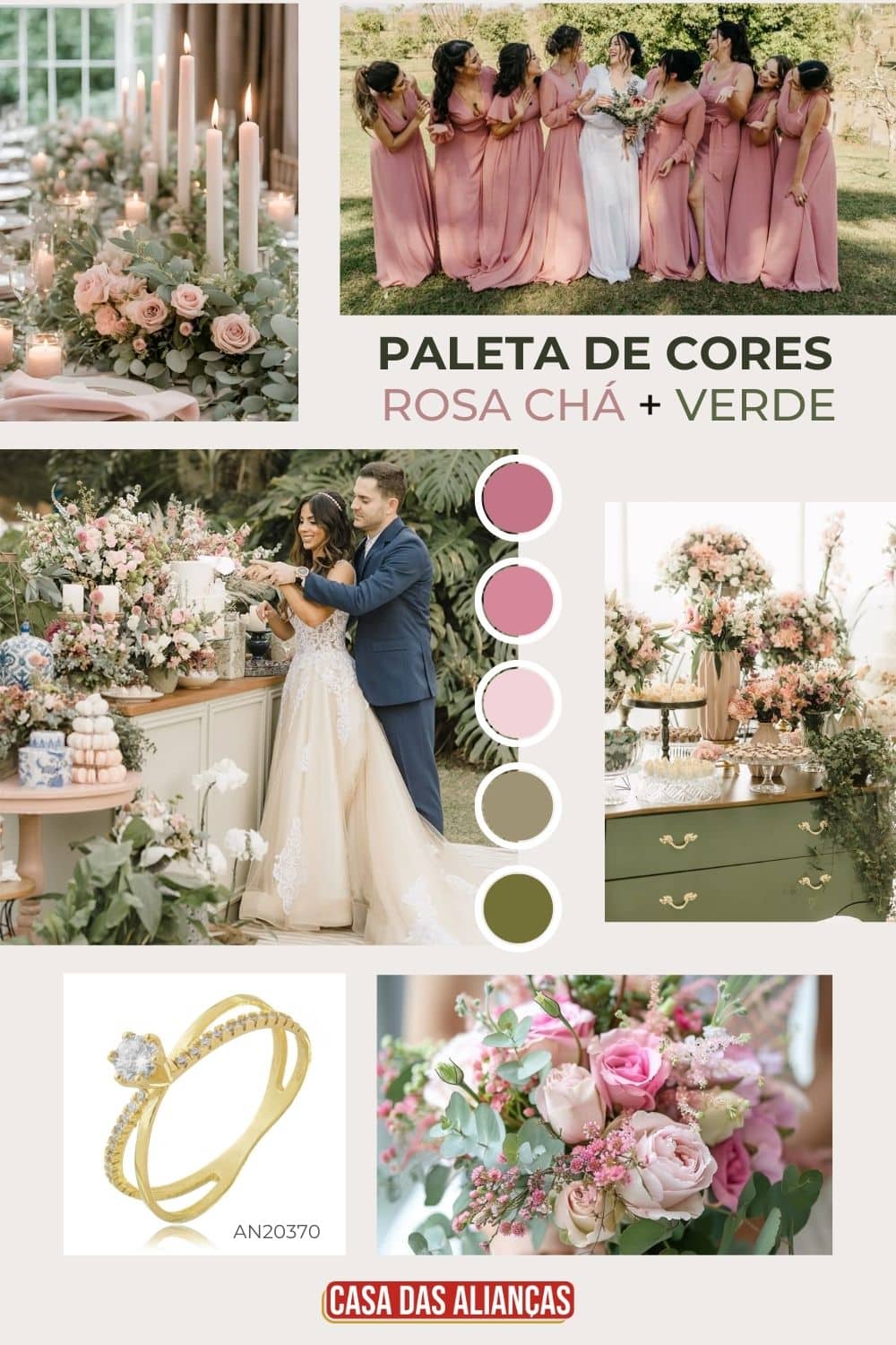 decoração de cerimônia de casamento na cor rosê