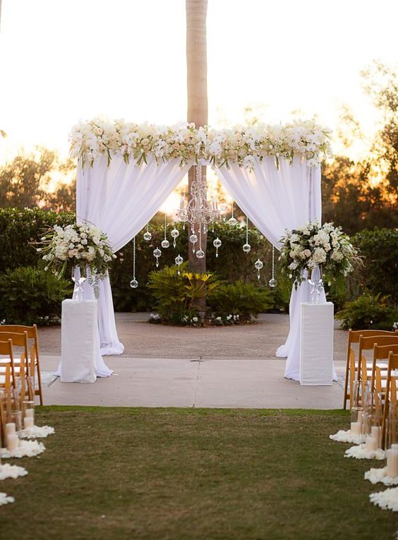 ideias de decoração de casamento simples ao ar livre para fotos