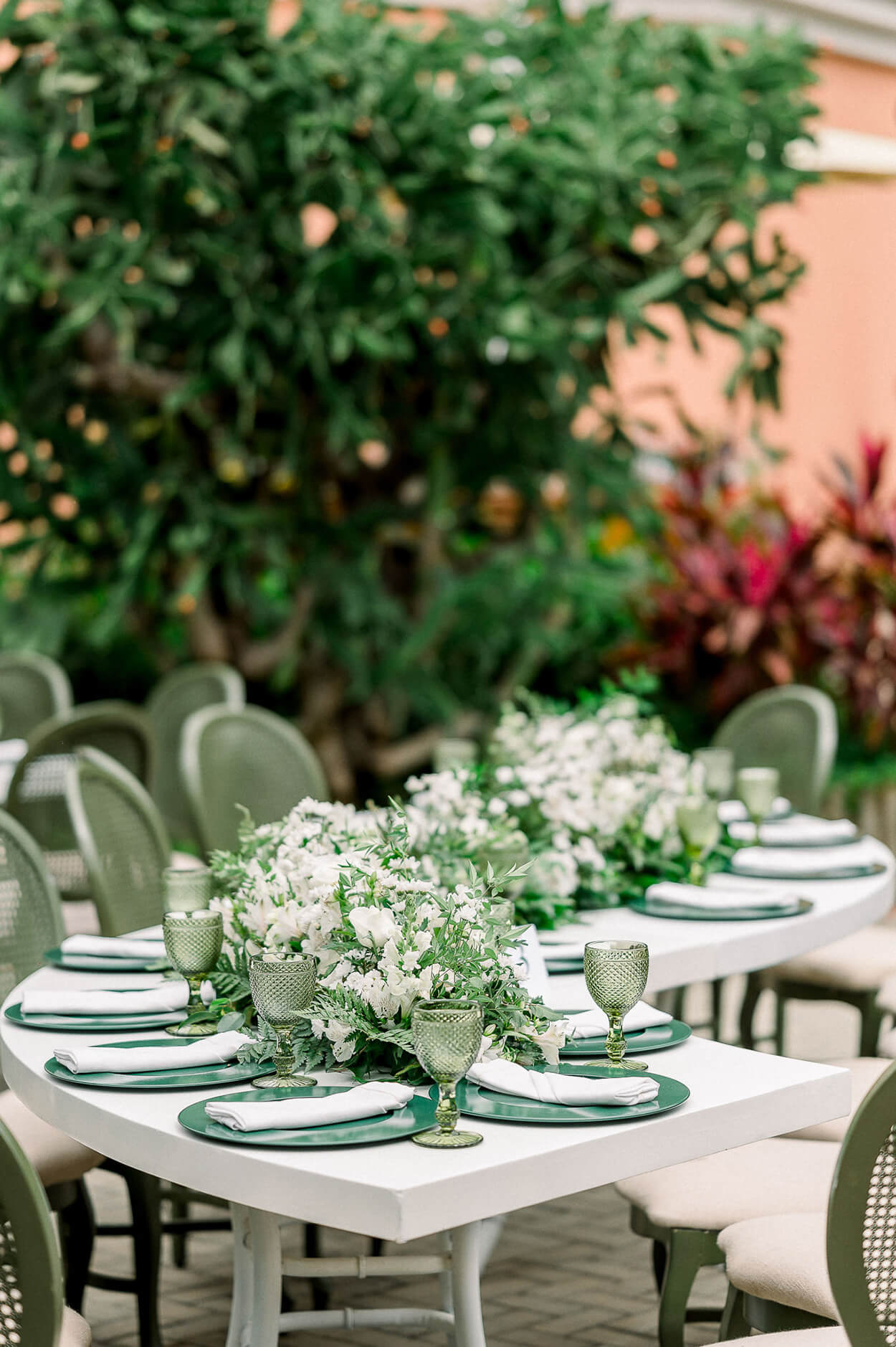 decoração de casamento verde água