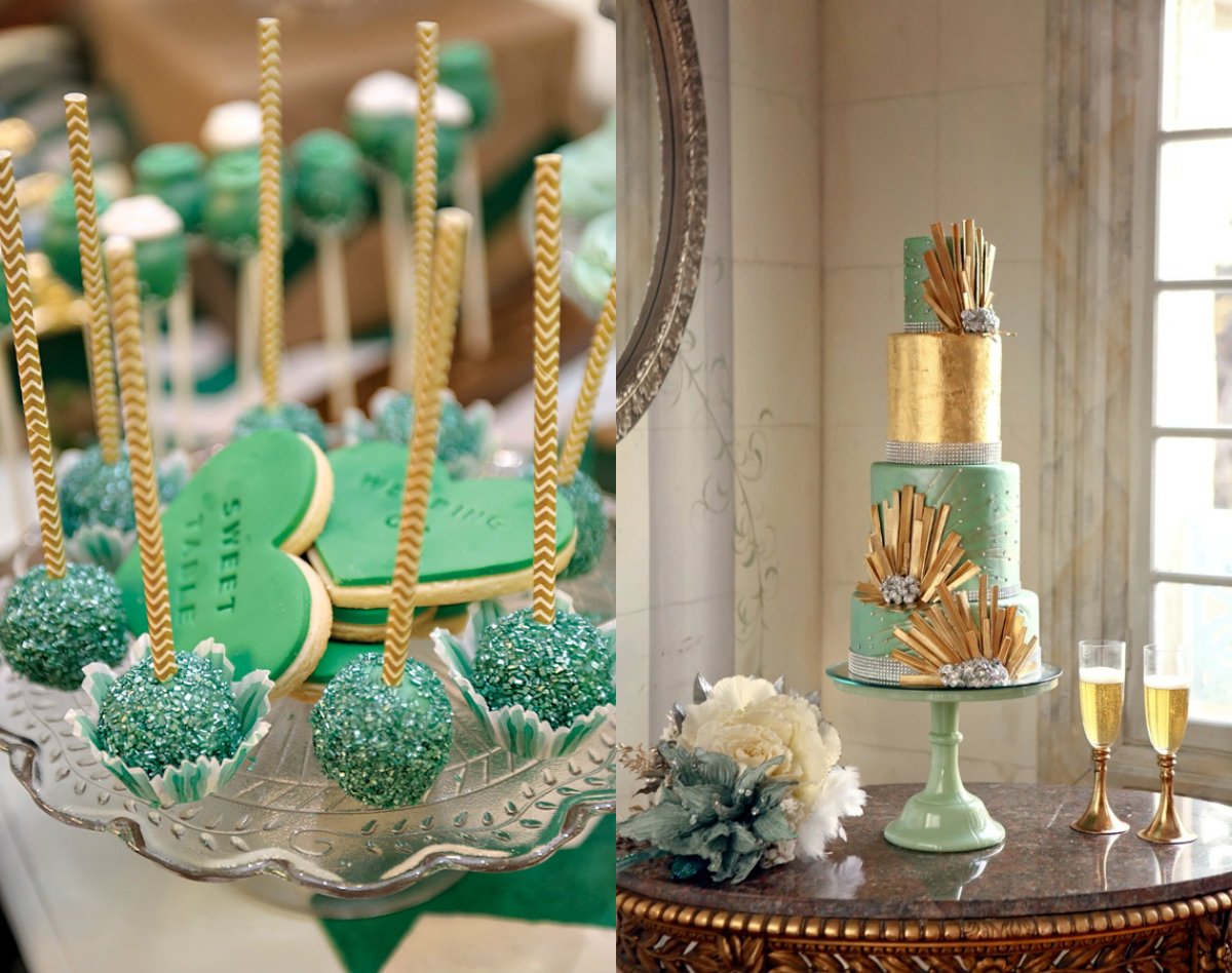 decoração de casamento verde água