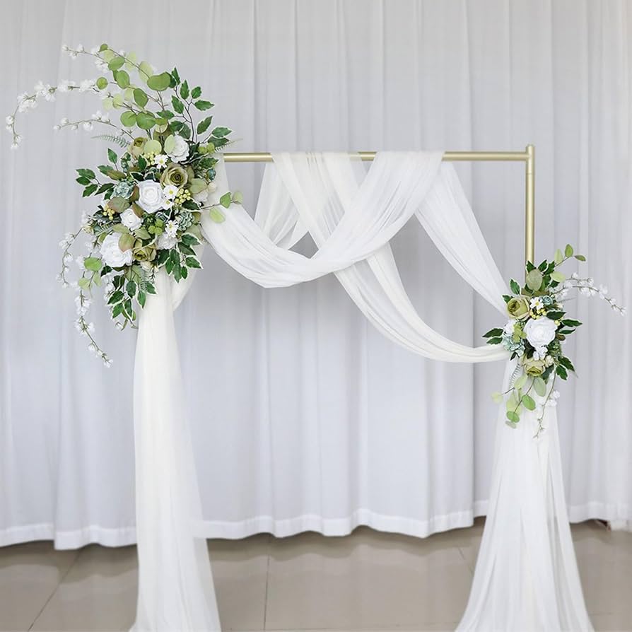 decoração de casamento verde e branco minimalista