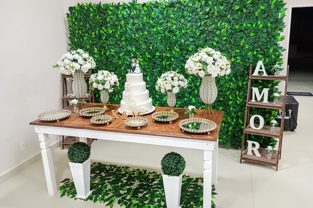 casamento moderno verde e branco