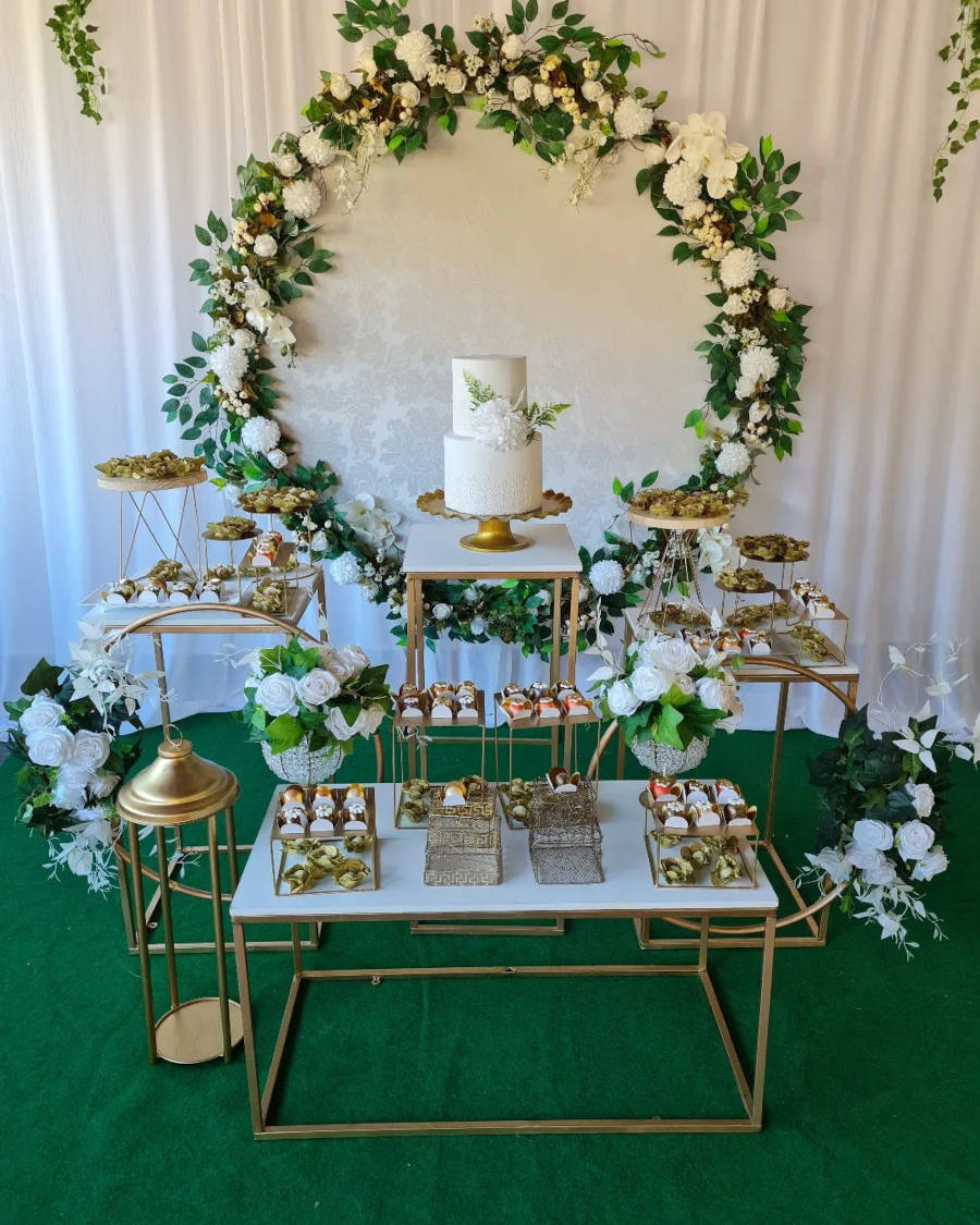 decoração de mesa casamento verde e branco
