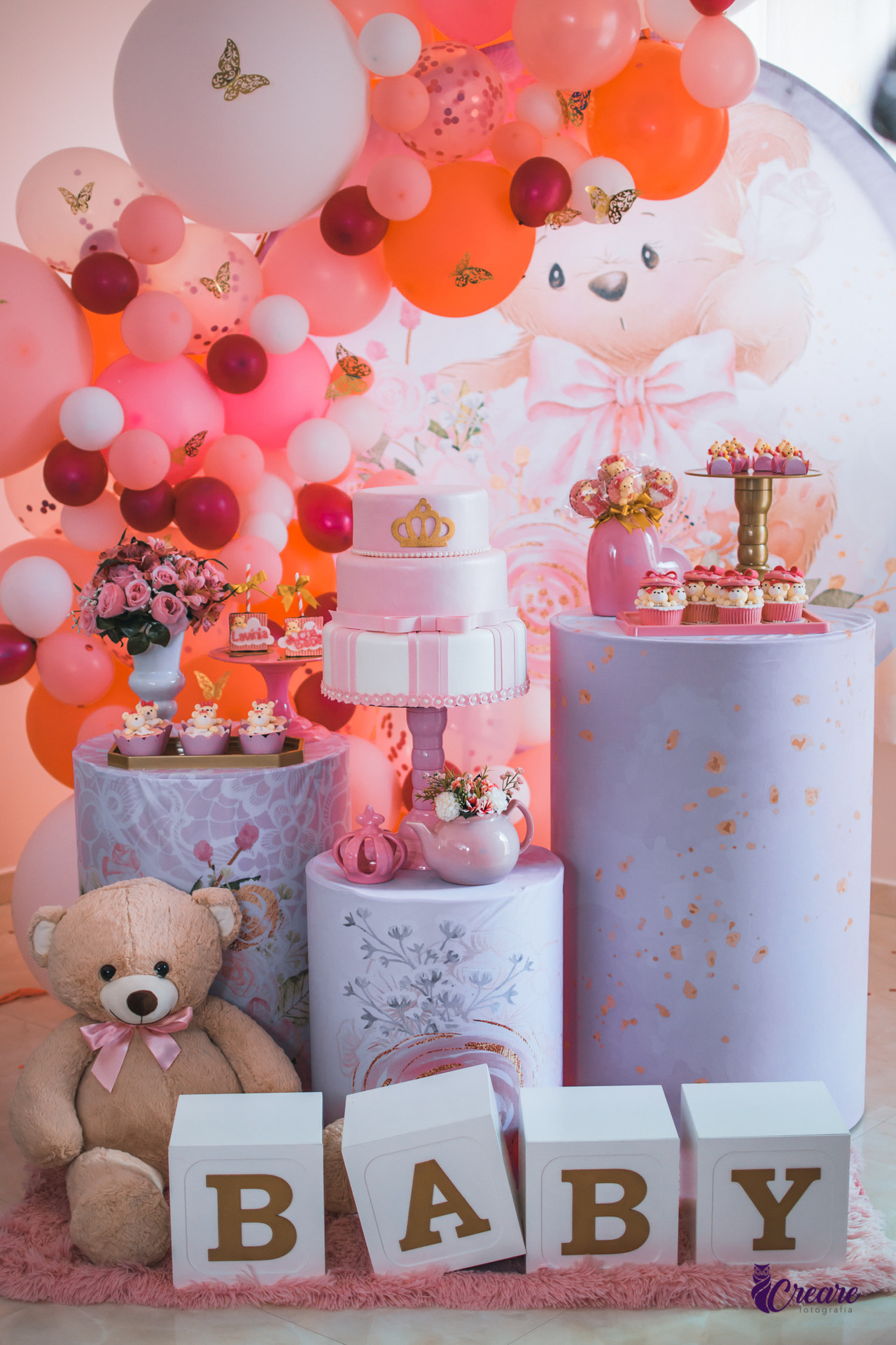 erros comuns na decoração de chá de fralda de menina