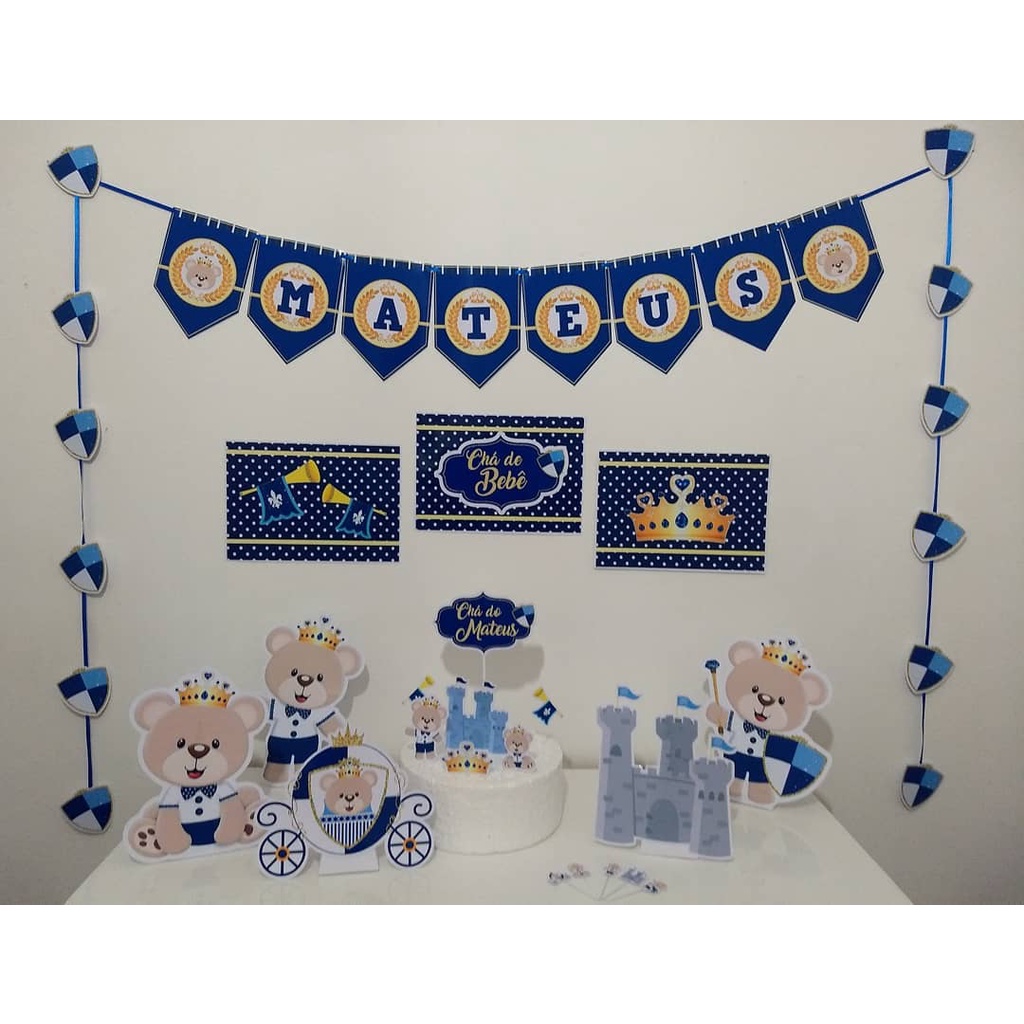 decoração chá de bebê ursinho príncipe