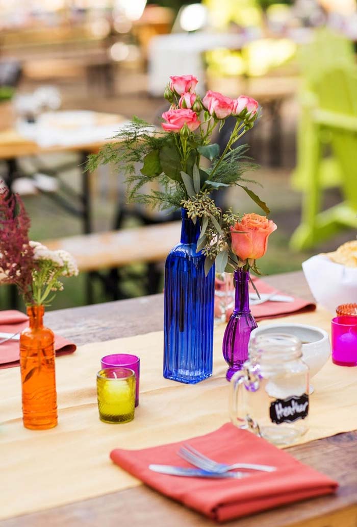 como fazer decoração de churrasco com garrafas