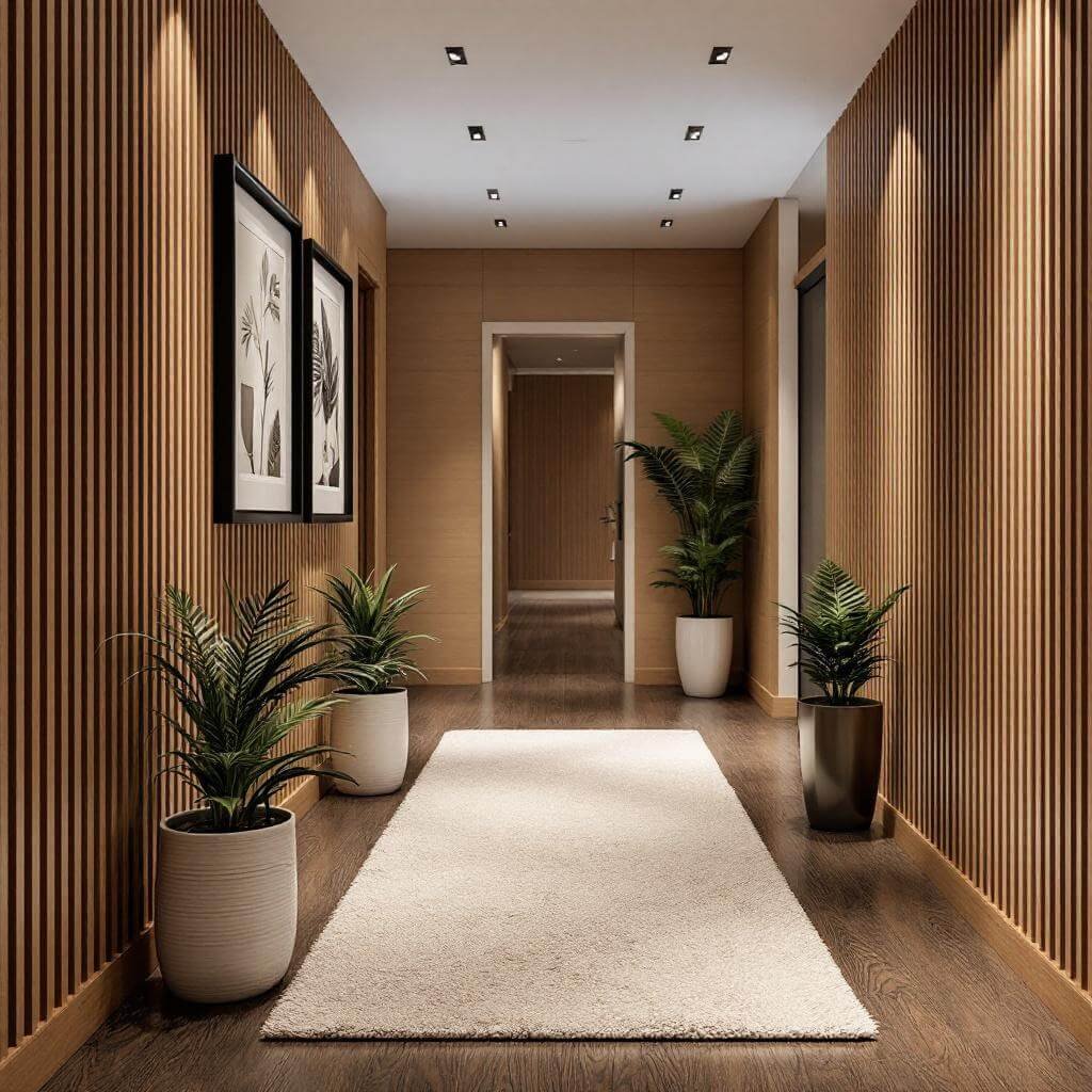 ideias decoração corredor moderno pequeno